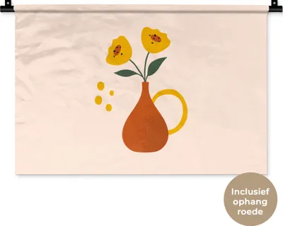 Produktbild von MuchoWow® Wandteppich Wandbehang Blumen - Mohnblumen - Sommer 60x40 cm Tapisserie Dekoration Wandtuch - Wanddekorationen