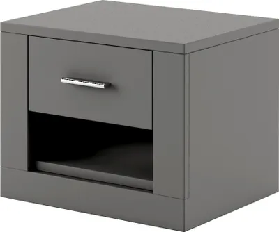 Produktbild von Furniture24 Nachttisch IDEA ID-07 Nachtschrank Nachtkästechen mit 1 Schubkästen Grau Matt