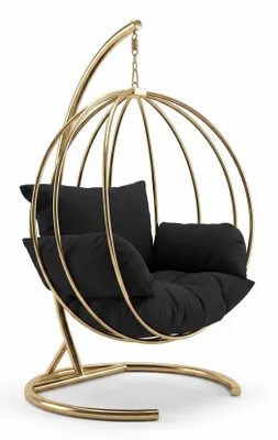 Obrázek produktu pro Závěsné křeslo, kov, zlatá barva, moderní, elegantní, pohodlné, relaxační