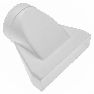 Productafbeelding van 220 x 55 mm tot Ø 125 mm adapter - witte kunststof ontluchtingskanaalverbinder