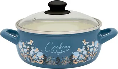 Immagine prodotto di Casseruola smaltata Metalac da 2,9 l con coperchio in vetro Cooking Delight, 20 cm