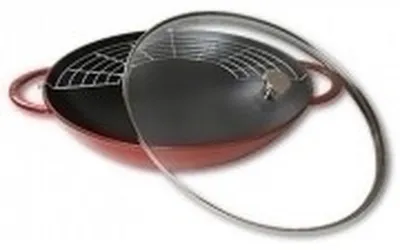 Imagen del producto de Wok de hierro fundido de 30 cm con tapa