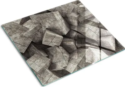 Produktbild von Tulup Glas Herdabdeckplatte Glaskeramikkochfeld-Abdeckung Spritzschutz Glasabdeckplatte Kochplattenabdeckung und Schneidebrett - Einteilig - 60x52 cm Betonwürfel