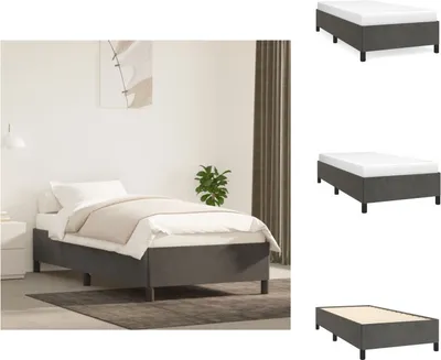 Obrázek produktu pro vidaXL Rám postele tmavě šedý 80x200 cm samet - Postele a rámy postelí