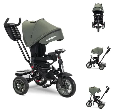 Produktbild von Lorelli Tricycle Speedy, Luftreifen, drehbarer Sitz, Musik, Licht, Schubstange grün