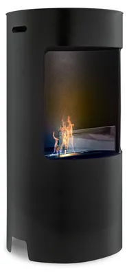 Immagine prodotto di Giulio Cesare - Caminetto a bioetanolo da terra con 1 bruciatore da 1.5L. Camino a bioetanolo da appoggio in acciaio inox e vetro temperato. Colore Nero. Ø40x80 cm
