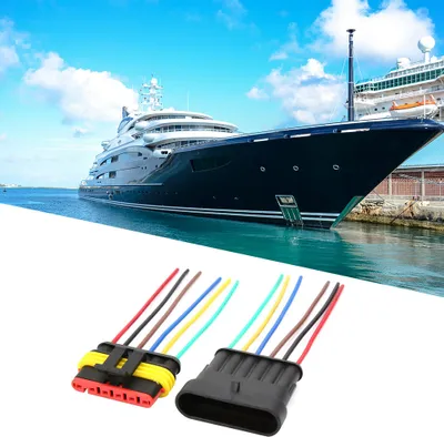 Image de 2 Sets 4/5/6 Pin Car Waterproof Electrical Connector Plug with Wire Cable6P