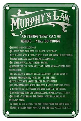 Produktbild von Blechschild Spruch 12x18cm Murphy's Law Anything That Can