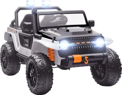Produktbild von AIYAPLAY Kinder Elektroauto, 12V Kinderauto Elektrisch mit Fernbedienung, 2 Motor, Kinderfahrzeug mit Hupe, LED, Musik, Elektrofahrzeug mit Eltern-Kind-Sitz, 4 gefederten Rädern, für 3-8 Jahre, Weiß