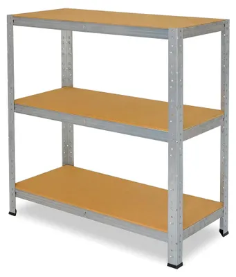 Produktbild von Schwerlastregal 90x70x45 cm verzinkt mit 3 Böden und 175 kg Tragfähigkeit pro Boden