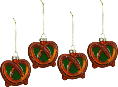 Produktbild von 4 Stück Brezeln Baumanhänger 7,5cm Weihnachtsanhänger Christbaumschmuck Deko