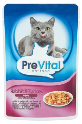 Produktbild von PREVITAL Truthahn und Kaninchen in Gelee Nassfutter für Katzen 100g