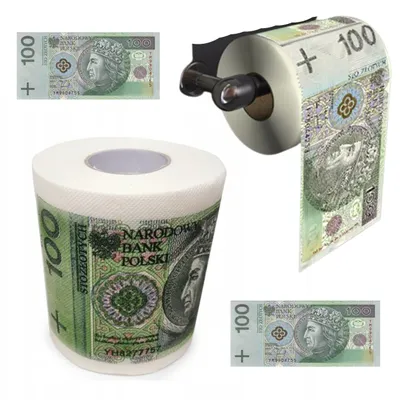 Zdjęcie produktu dla Papier toaletowy 100 złotych PLN XL stówka