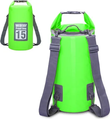 Produktbild von Drybag wasserdichter Seesack, Rollbeutel, Rucksack, Wassersack - grün, 15L