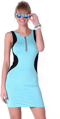 Produktbild von Damen Longshirt Tunika Top Minikleid 2 farbig, S/M; Mintgrün