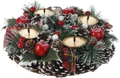 Immagine prodotto di Homestyling KO-ACW006830 Vánoční adventní věnec se svícnem 27 cm