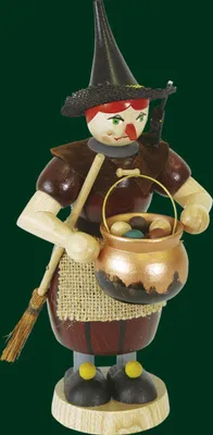 Immagine prodotto di Figurina di strega con calderino, nuova, altezza 19 cm