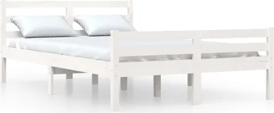 Produktbild von vidaXL Massivholzbett Weiß 140x200 cm