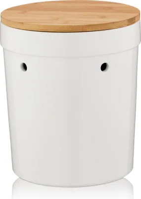Produktbild von Kela Kartoffeltopf Keramik weiß 23cm Bambusdeckel 20cm hoch Salena 12068