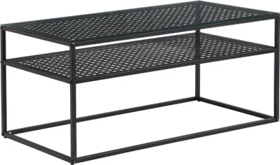 Produktbild von Couchtisch Glas Rechteckig 100 cm Schwarz im Loft-Design von Wohnling