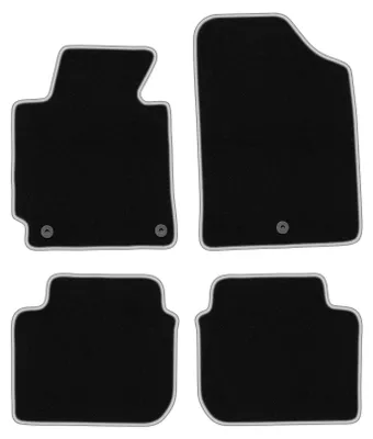Produktbild von Fußmatten Velours Schwarz/Silber für Hyundai Elantra V 2010-2016 Set 4-tlg