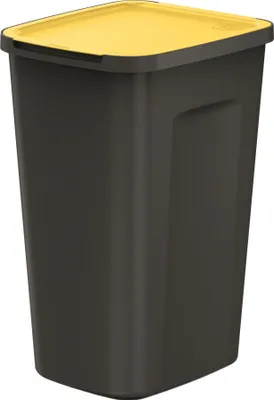 Obrázek produktu pro Odpadkový koš černý 50 l pro třídění odpadu žlutá klapka modulární