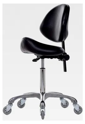 Produktbild von Ergonomischer Sattelhocker mit Rückenstütze, höhenverstellbar, robust (204 kg) für Schönheitssalon, Massage, Klinik, Zuhause und Büro
