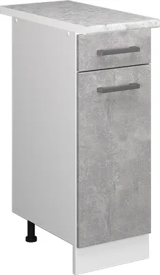 Produktbild von Unterschrank Vicco R-Line Beton 30 cm mit Schublade, mit Arbeitsplatte, Model 41752