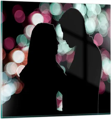 Produktbild von Bilder auf glas - Paar Liebe Beziehung - 60x60cm - Glasbilder - Wandbilder - Kunstdruck - zum Aufhängen bereit - Wanddekoration aus Glas - Glas Bilder - Wandbild auf Glas - Einteilig - GAC60x60-2551