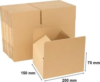 Produktbild von Faltkartons Kartonbox zum Verpacken 200 x 150 x 100 mm, 100 Stück