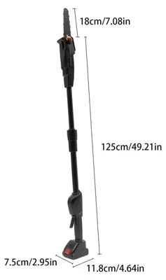 Zdjęcie produktu dla Akumulatorowa teleskopowa piła łańcuchowa - 552W, piła łańcuchowa - akumulator litowo-jonowy 1500mAh, ostrze ze stali manganowej, 4500 obr./min, dwuczęściowa konstrukcja, wtyczka EU 220–240V, kolor czarny