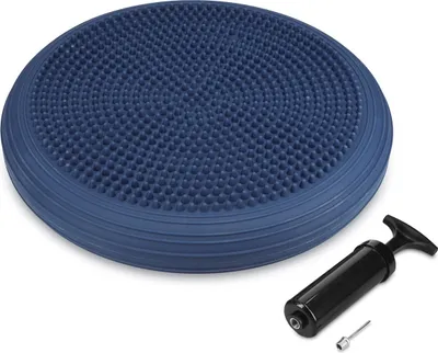 Produktbild von Navaris Balancekissen Ballsitzkissen mit Luftpumpe - Balance Unterlage Kissen Sitzkissen Rücken Training - Noppen und Glatt