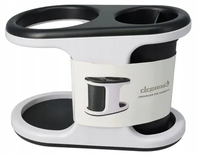 Productafbeelding van Haardrogerhouder voor de badkamer, gemaakt van ABS/TPE, wit/grijs, 22x12x15 cm