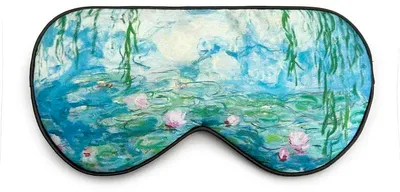 Produktbild von Schlafmaske aus Seide mit verstellbaren Bändern, bequeme und superweiche Augenmaske, ultimative Einschlafhilfe, WaterLilies Augenmaske
