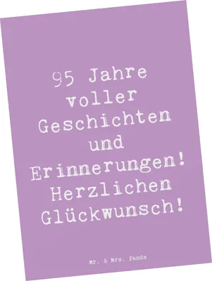 Produktbild von Mr. & Mrs. Panda Postkarte Spruch 95. Geburtstag - Lavendeltraum - Geschenk, Herzlichen Glückwunsch, Freundschaft, Feier, Fotokarte, Erinnerungen, Liebe und Dankbarkeit