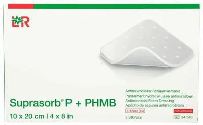 Productafbeelding van Suprasorb P + PHMB schuimverband, 5x5 cm, 5 stuks