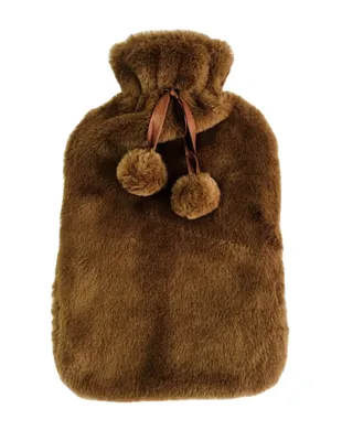Image de Bouillotte Coussin chauffant avec housse moelleuse, thérapie par la chaleur et le froid, doux et moelleux, anti-fuite, brun clair
