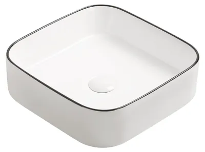 Produktbild von ONDEE ZEN – Quadratisches Aufsatzwaschbecken LISEA – Weiße Keramik