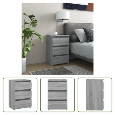 Produktbild von The Living Store Nachttisch Grau Sonoma 40x35x62,5 cm Holzwerkstoff