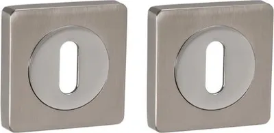 Produktbild von Quadratisches Schlüsselschild GAMET PLT24-NK-G4G7-BL, mit Schlüssel, Nickel gebürstet/Chrom