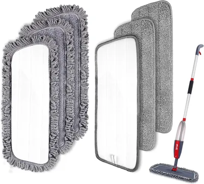 Obrázek produktu pro Náhradní návleky na mop s mikrovláknem, 6 kusů, opakovaně použitelné, vhodné pro mokré i suché čištění