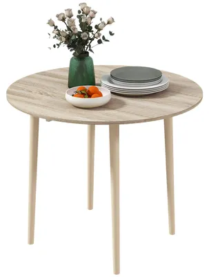 Immagine prodotto di Tavolo Pieghevole Salvaspazio a Ribalta per Cucina e Soggiorno Ø89x73,5 cm in Truciolato Naturale