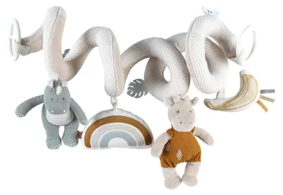 Image de Noukie's - Spirale d'activité pour bébé Tiga, Stegi & Ops - Jouet éducatif en velours