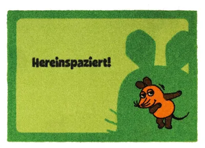 Produktbild von LAKO Waschbare ca 50x75 cm Ente-Bin im Energiesparmodus-Die Maus Fußmatte, Polyamidfaser, 50 x 70 x 0,6