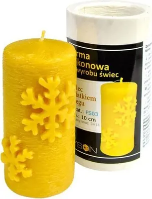 Produktbild von LYSON Silikonform Die Walze mit der Schneeflocke, Höhe 10 cm für Bienenenwachskerzen Giessform zur Kerzenherstellung Bienenwachskerzen gießen Geschenkidee