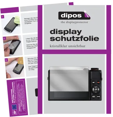 Produktbild von 2x Schutzfolie für Canon PowerShot G7X Mark III klar Displayschutzfolie Folie Display Schutz dipos