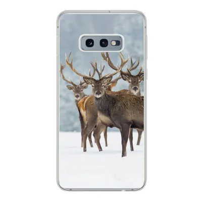 Produktbild von MuchoWow® Handyhülle Schutzhülle Hülle für Samsung Galaxy S10e Hirsche - Tiere - Schnee - Winter - Landschaft - Natur Silikon Softcase Handy Hülle - Handy