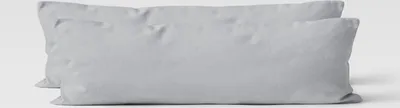 Produktbild von 2er Set Renforcé UNI Kissenhüllen 40x145 cm Seitenschläferkissen Garnitur 100% Baumwolle Mit Reißverschluss silber