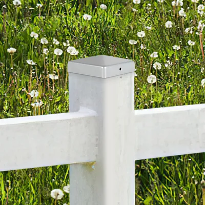 Produktbild von Jiubiaz Pfostenkappe 10x Silber 91mm Zaunkappe Abdeckkappen Rohrkappen Abdeckkappe