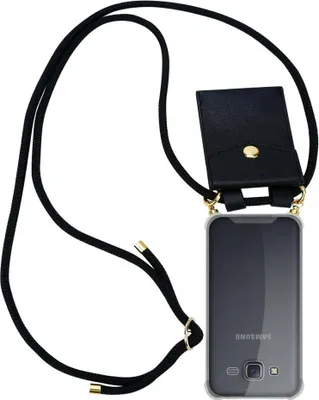 Produktbild von Cadorabo Hülle für Samsung Galaxy J5 2015 Schutzhülle in Schwarz Handy Kette Silikon Kordel abnehmbares Etui